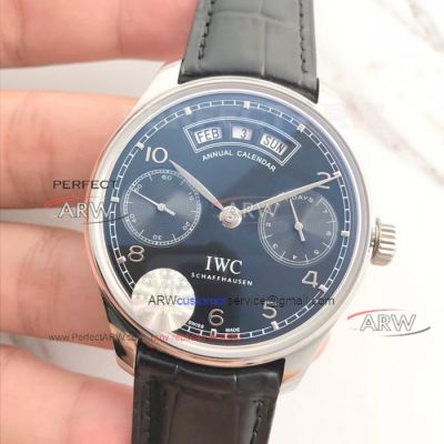 Perfect Replica IWC Portugieser Annual Calendar All Black Replica Watches